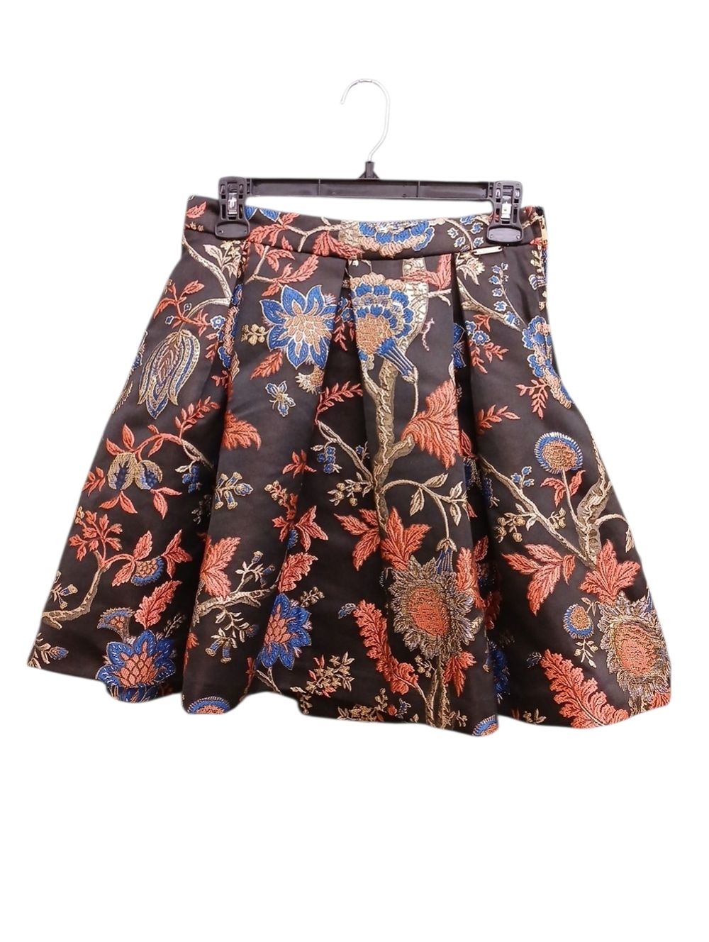 Guess Black Circle Skirt with Blue & Copper Floral Jacquard Size 27